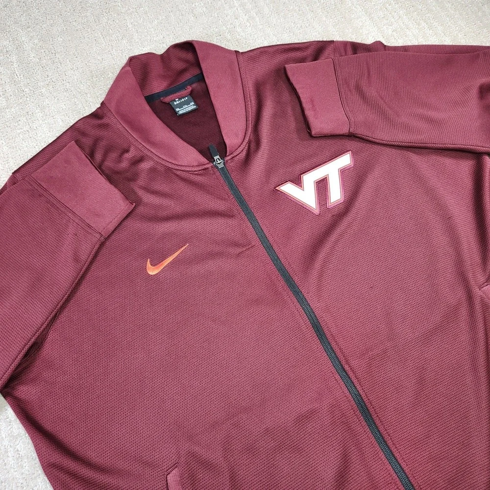 Virginia Tech Hokies Jacket Men XXL Nike Full Zip Sideline‎ Knit NCAA